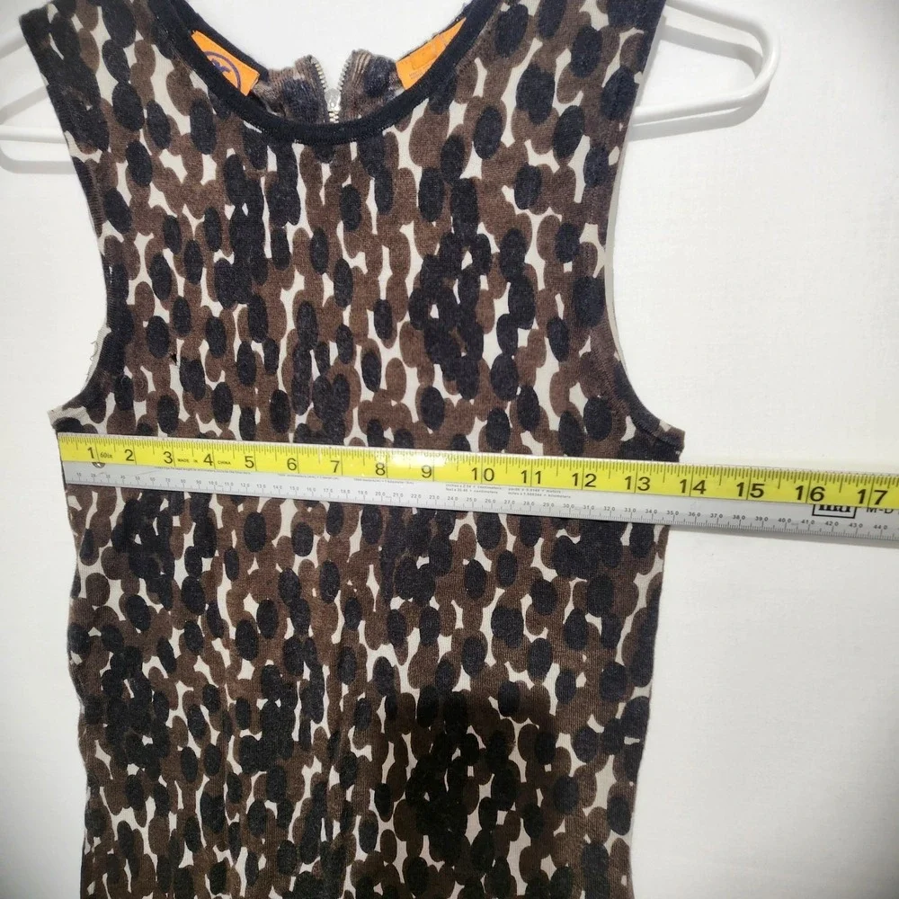 Tory Burch Women's Animal Print Elegant Dressy Knit Top‎ Brown/Black Size S